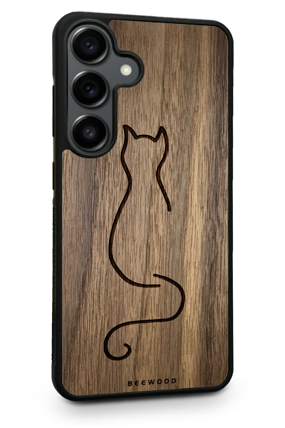 Drevený kryt Samsung - BeeWood MAČKA