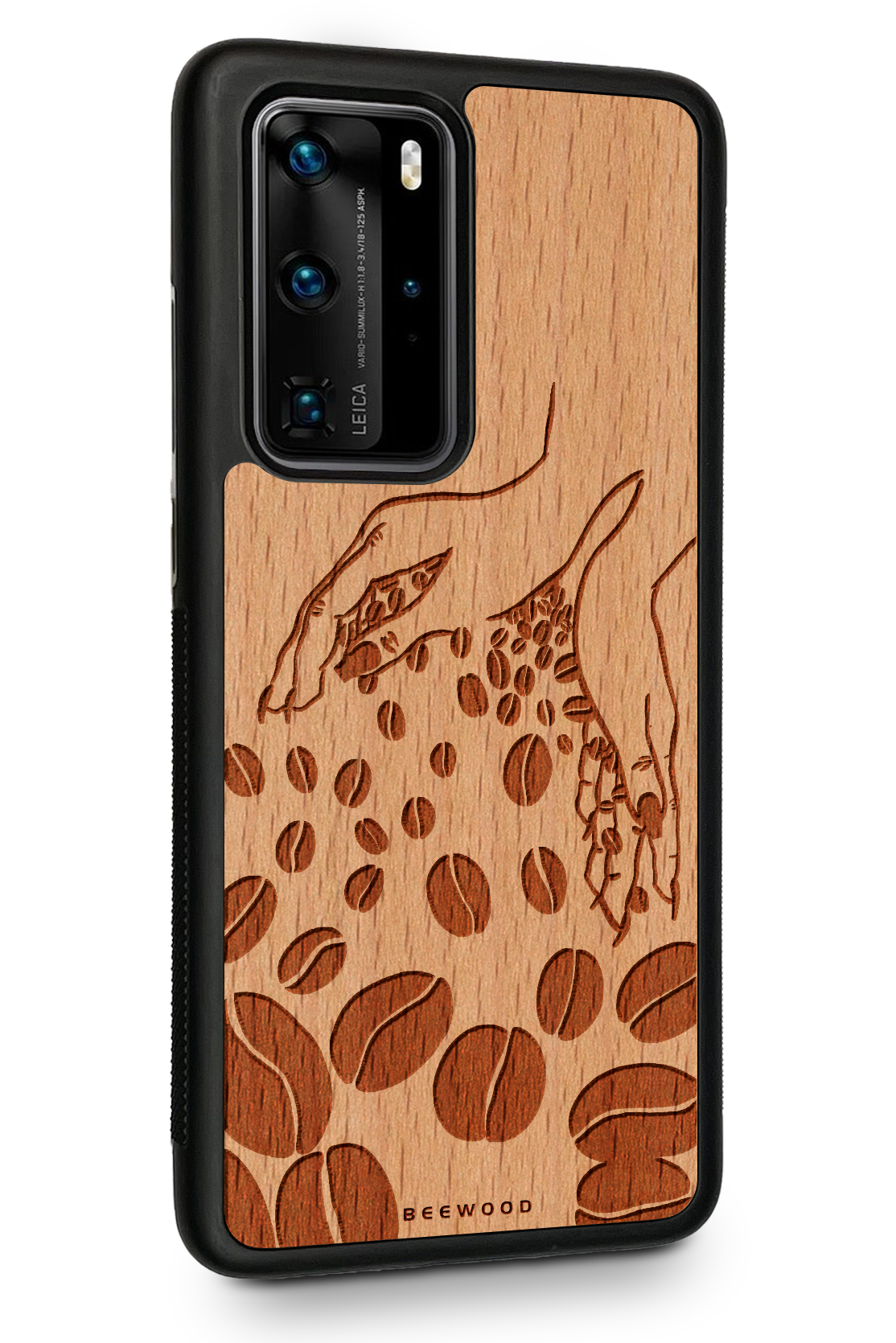 Drevený kryt Huawei - BeeWood KÁVOVÉ ZRNÁ