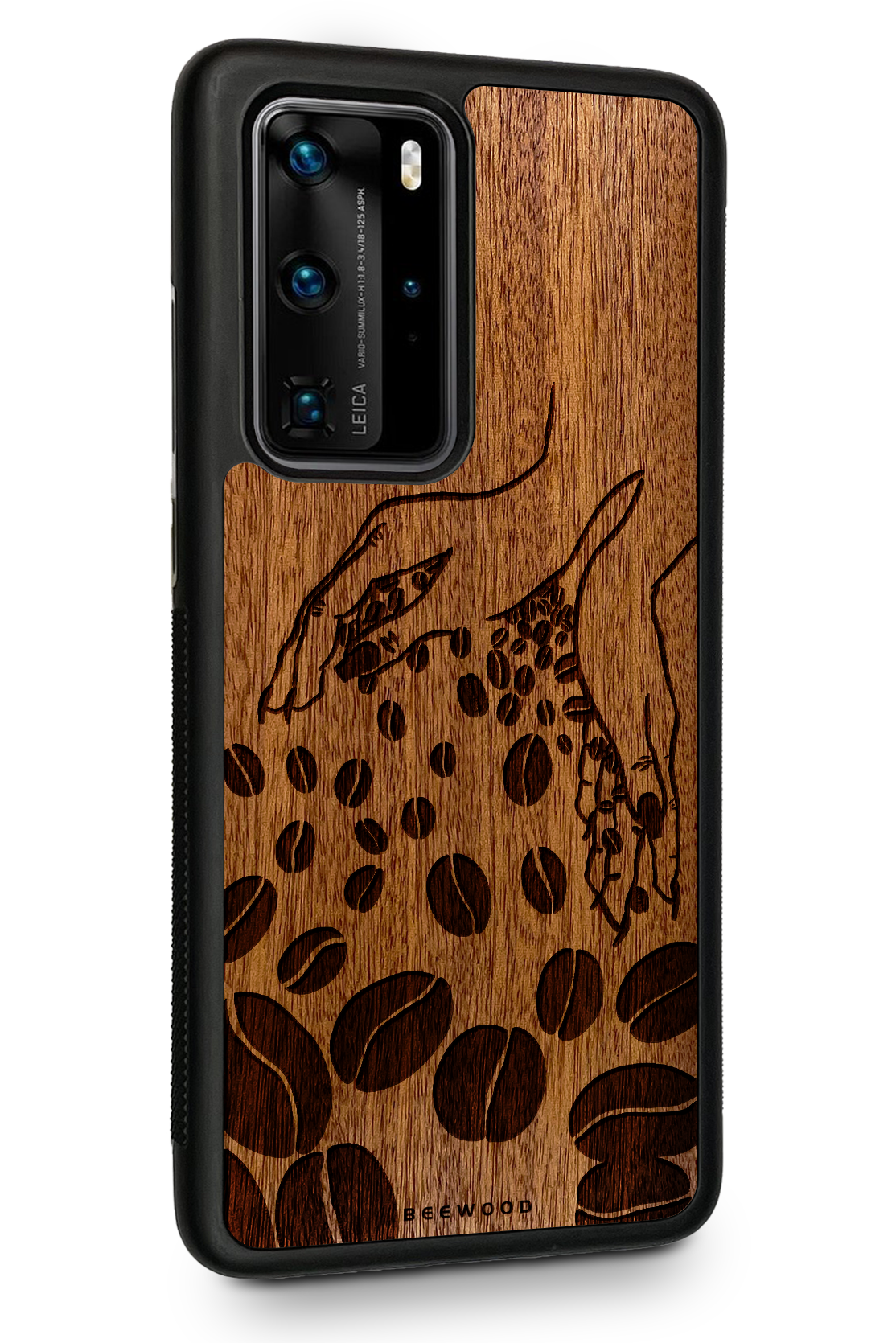 Drevený kryt Huawei - BeeWood KÁVOVÉ ZRNÁ