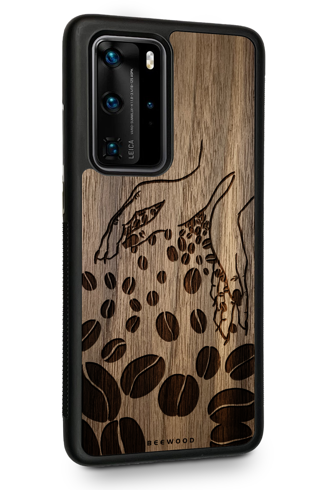 Drevený kryt Huawei - BeeWood KÁVOVÉ ZRNÁ