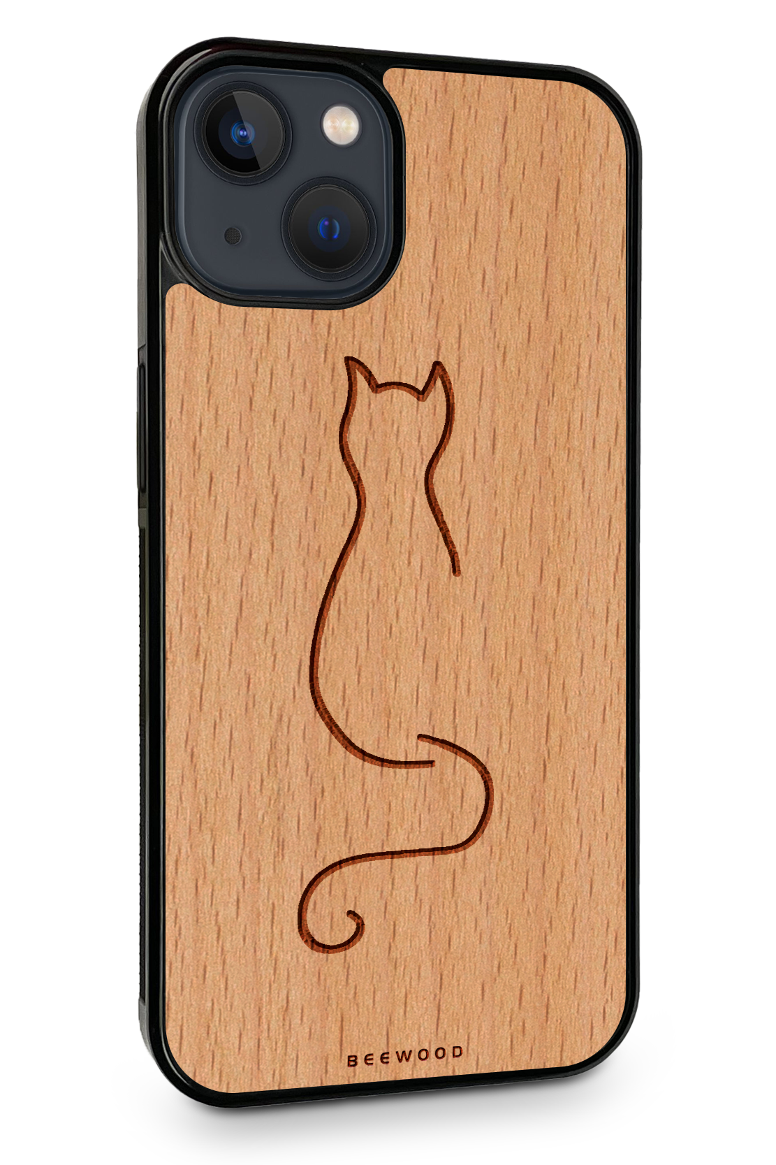 Drevený kryt iPhone - BeeWood MAČKA