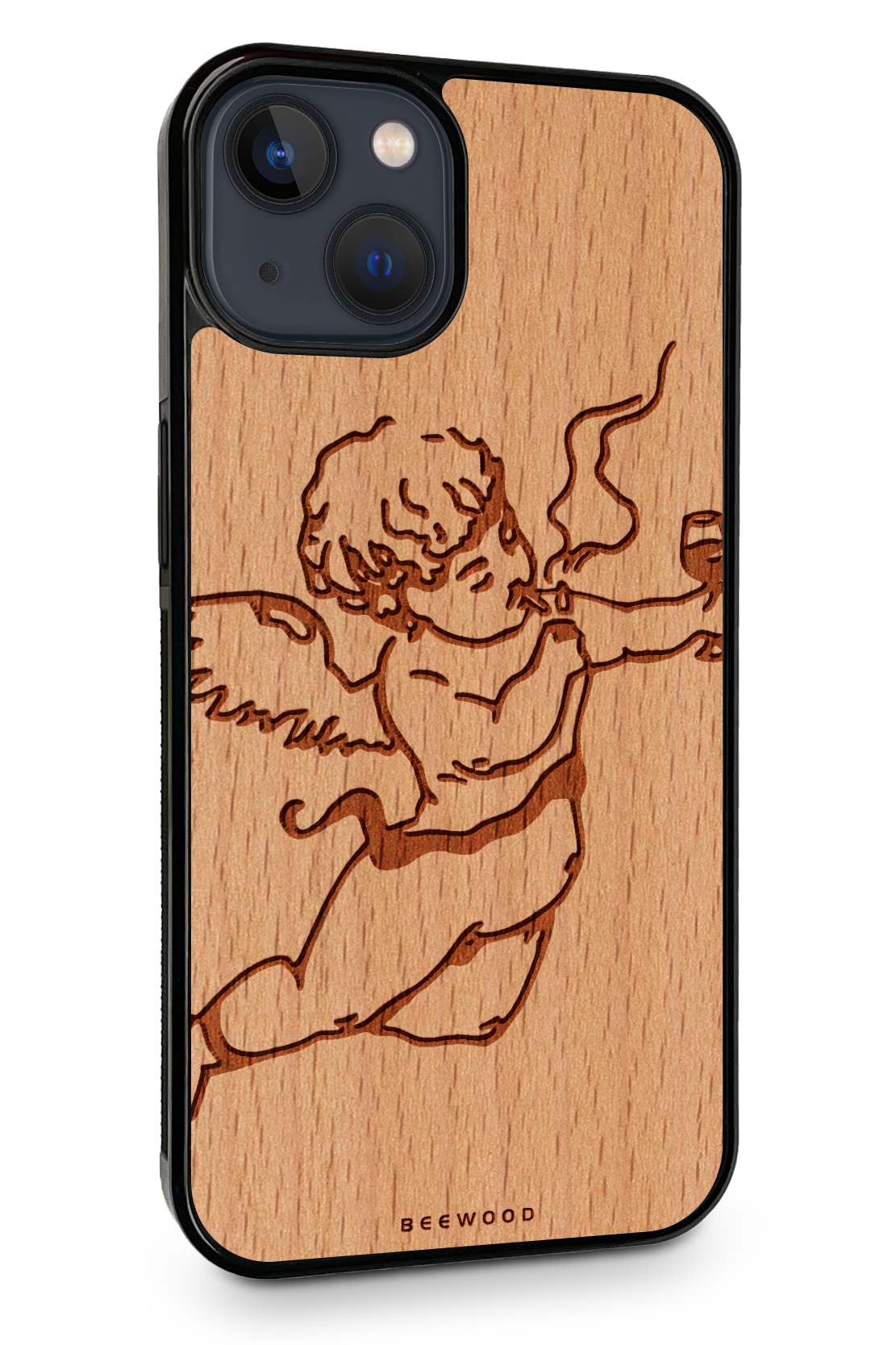 Drevený kryt iPhone - BeeWood DRUNK ANGEL