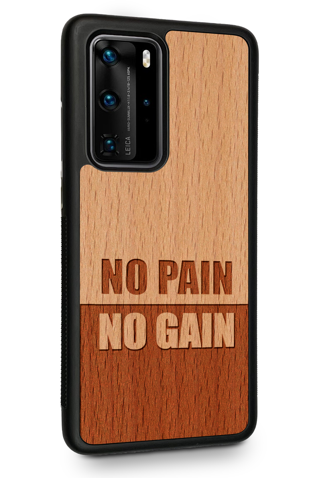 Drevený kryt Huawei - BeeWood NO PAIN NO GAIN