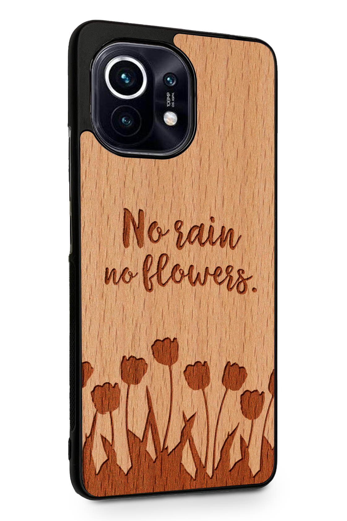 Drevený kryt Xiaomi - BeeWood NO RAIN NO FLOWERS
