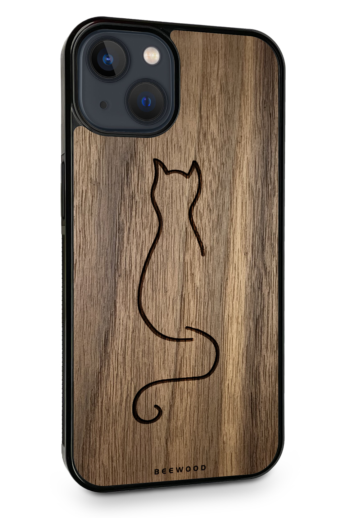 Drevený kryt iPhone - BeeWood MAČKA