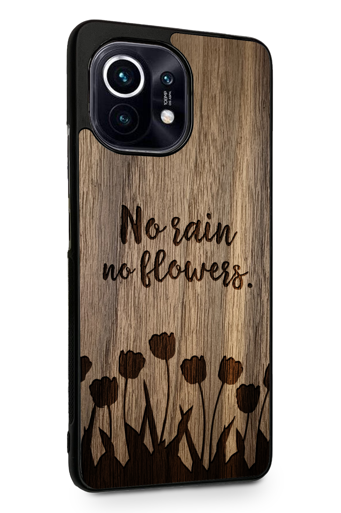 Drevený kryt Xiaomi - BeeWood NO RAIN NO FLOWERS
