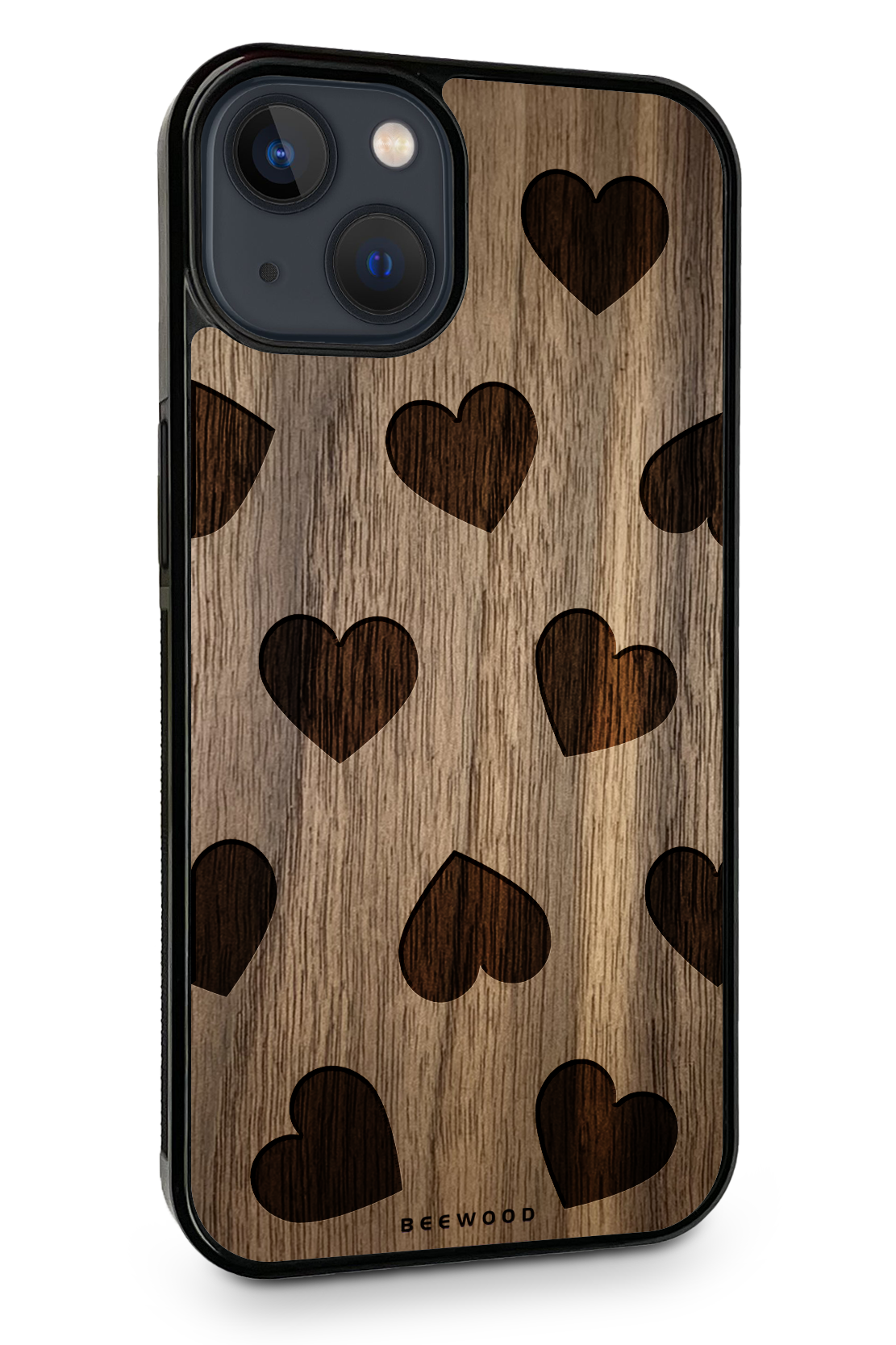 Drevený kryt iPhone - BeeWood SRDCIA