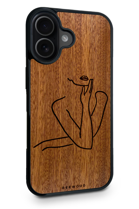 Drevený kryt iPhone - BeeWood LADY SILUETA