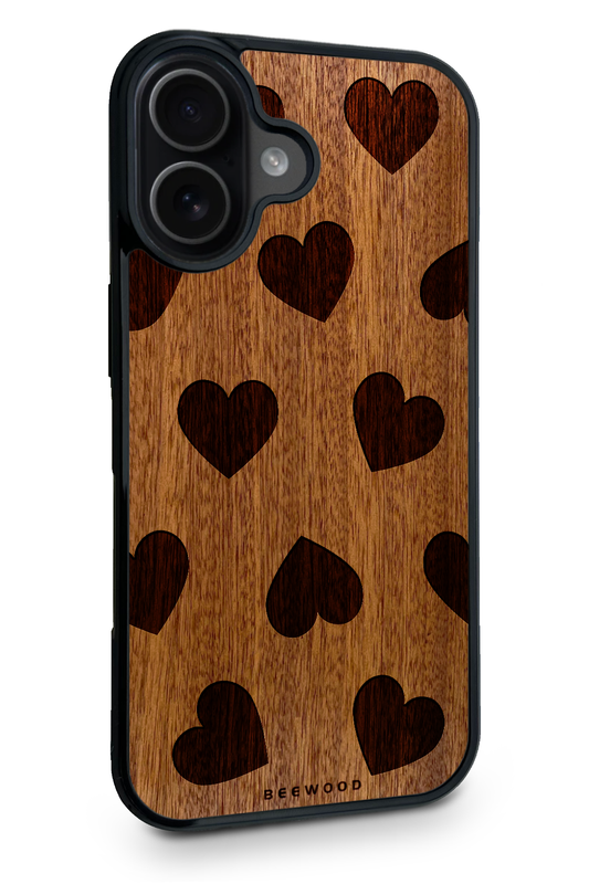 Drevený kryt iPhone - BeeWood SRDCIA